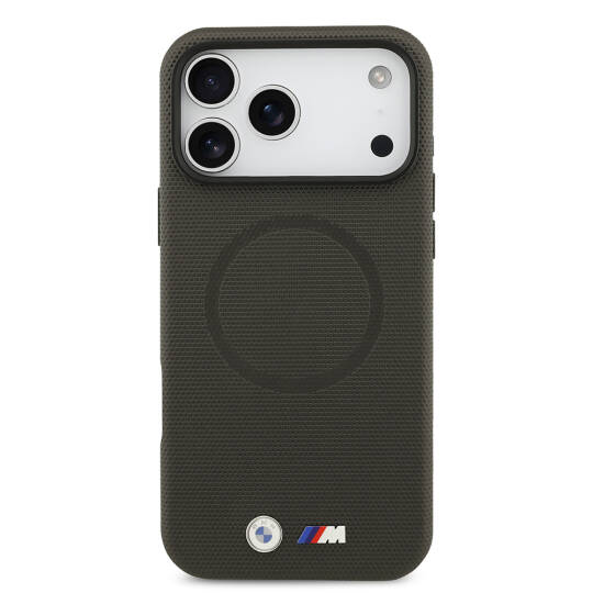 Apple iPhone 17 Pro Max Kılıf BMW Orjinal Lisanslı M-safe Şarj Özellikli Metal Logolu Delikli M Dizayn Deri Kapak - 8