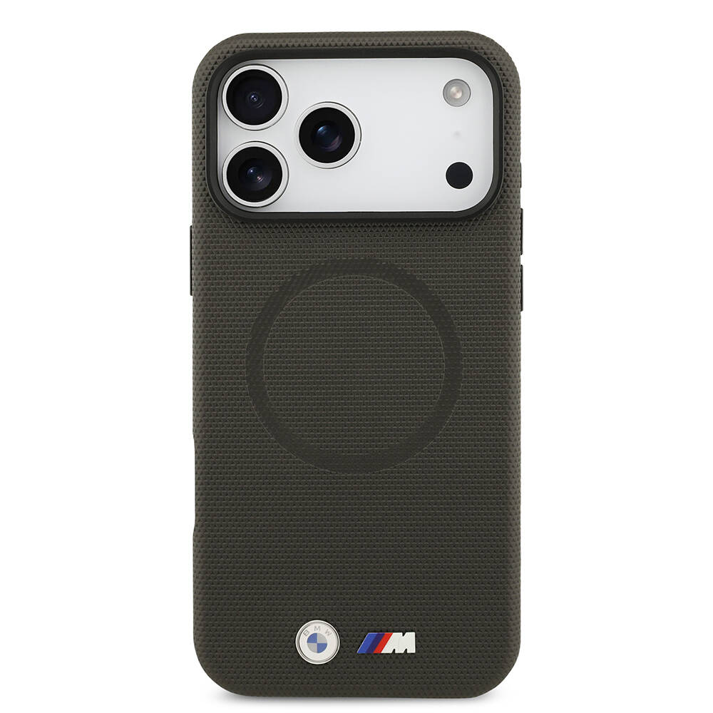 Apple iPhone 17 Pro Max Kılıf BMW Orjinal Lisanslı M-safe Şarj Özellikli Metal Logolu Delikli M Dizayn Deri Kapak - 8