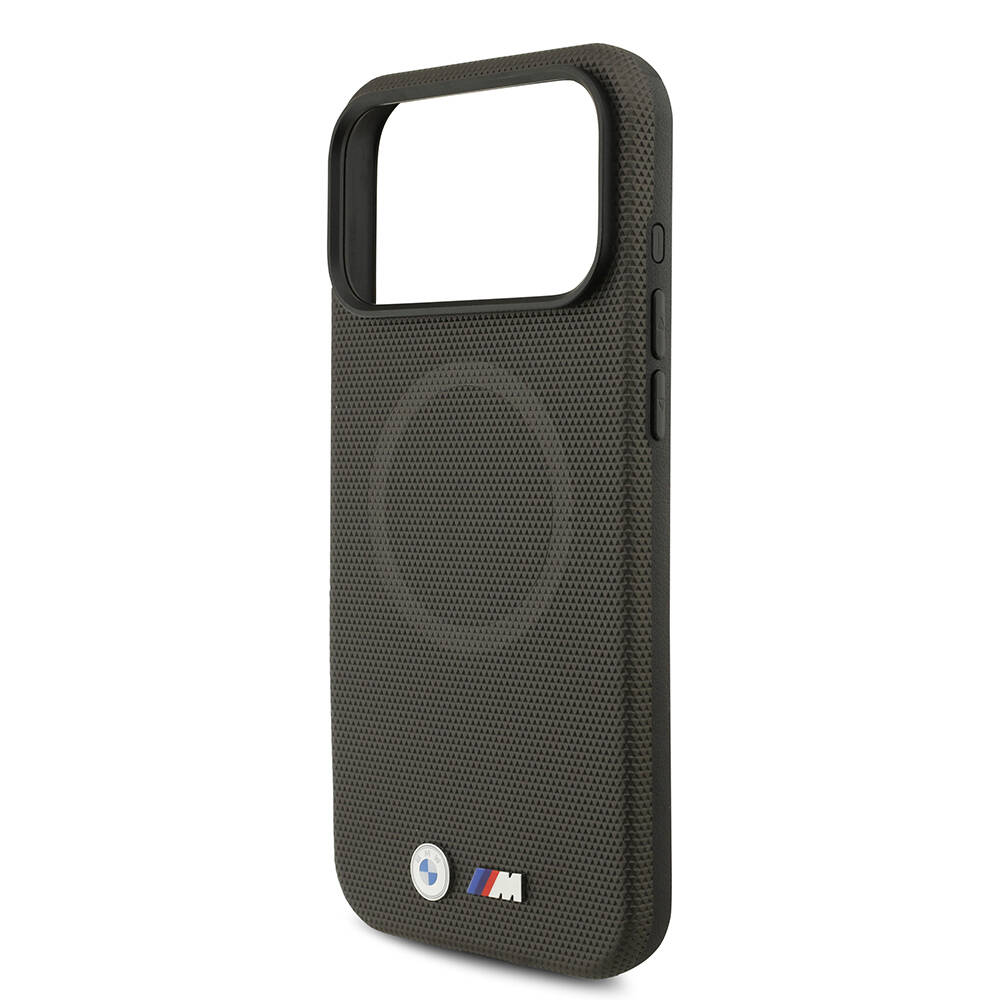 Apple iPhone 17 Pro Max Kılıf BMW Orjinal Lisanslı M-safe Şarj Özellikli Metal Logolu Delikli M Dizayn Deri Kapak - 11