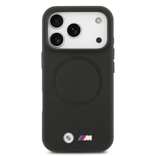 Apple iPhone 17 Pro Max Kılıf BMW Orjinal Lisanslı M-safe Şarj Özellikli Metal Logolu Delikli M Dizayn Deri Kapak - 14