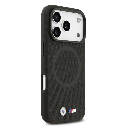Apple iPhone 17 Pro Max Kılıf BMW Orjinal Lisanslı M-safe Şarj Özellikli Metal Logolu Delikli M Dizayn Deri Kapak - 15