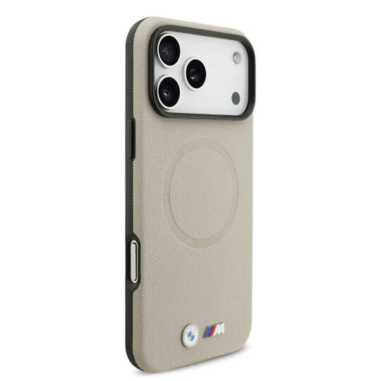 Apple iPhone 17 Pro Max Kılıf BMW Orjinal Lisanslı M-safe Şarj Özellikli Metal Logolu Delikli M Dizayn Deri Kapak - 21