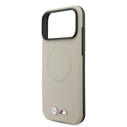 Apple iPhone 17 Pro Max Kılıf BMW Orjinal Lisanslı M-safe Şarj Özellikli Metal Logolu Delikli M Dizayn Deri Kapak - 23