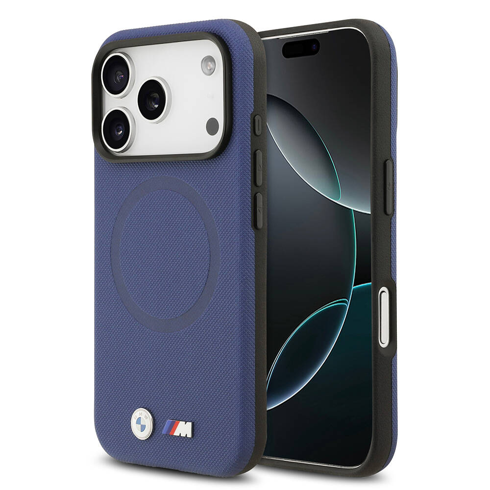 Apple iPhone 17 Pro Max Kılıf BMW Orjinal Lisanslı M-safe Şarj Özellikli Metal Logolu Delikli M Dizayn Deri Kapak - 2