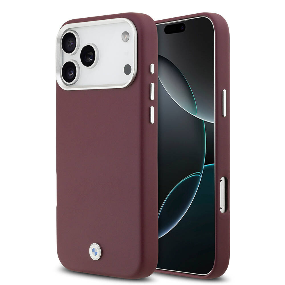 Apple iPhone 17 Pro Max Kılıf BMW Orjinal Lisanslı M-safe Şarj Özellikli Metal Logolu Tam Kaplama Deri Kapak - 5
