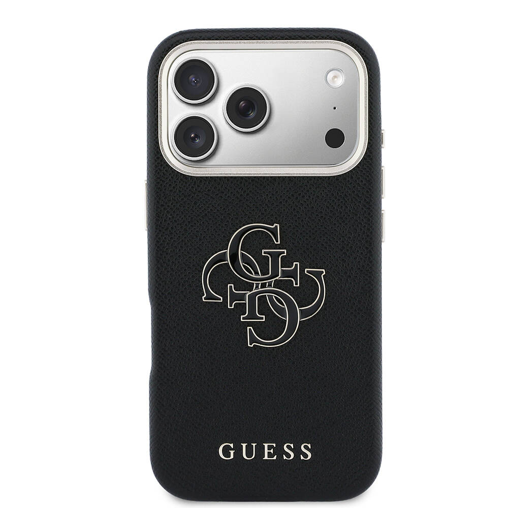 Apple iPhone 17 Pro Max Kılıf Guess Orjinal Lisanslı 4G Büyük Metal Kamera Çerçeveli PU Deri Resin Kapak - 27