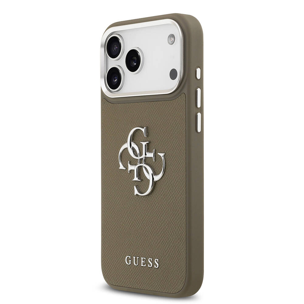 Apple iPhone 17 Pro Max Kılıf Guess Orjinal Lisanslı Grained 4G Metal Büyük Logolu Kapak - 3