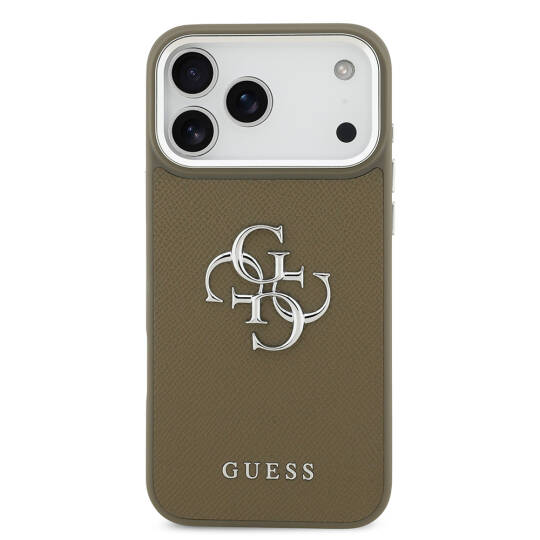 Apple iPhone 17 Pro Max Kılıf Guess Orjinal Lisanslı Grained 4G Metal Büyük Logolu Kapak - 4