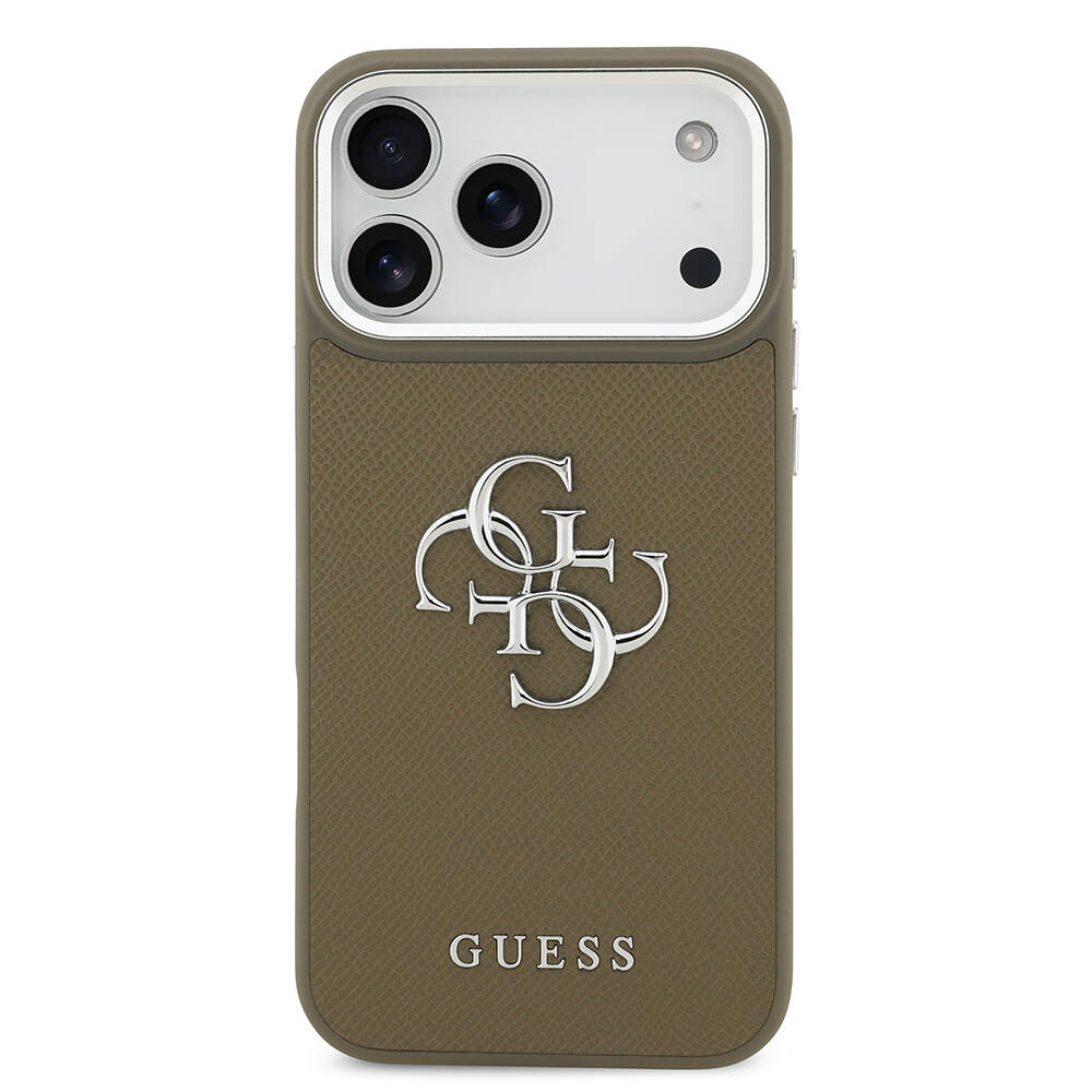 Apple iPhone 17 Pro Max Kılıf Guess Orjinal Lisanslı Grained 4G Metal Büyük Logolu Kapak - 4