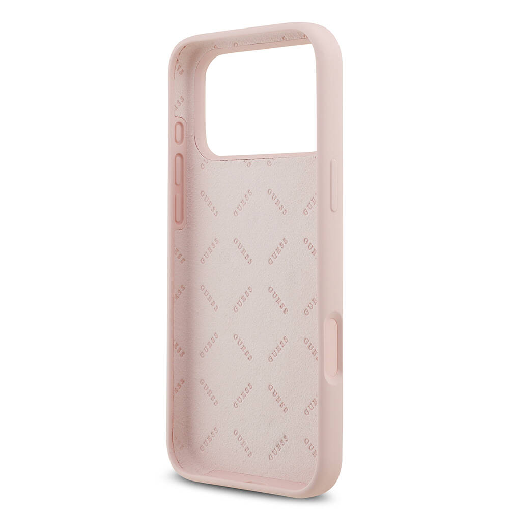 Apple iPhone 17 Pro Max Kılıf Guess Orjinal Lisanslı Grained Yazı Logolu Kapak - 17