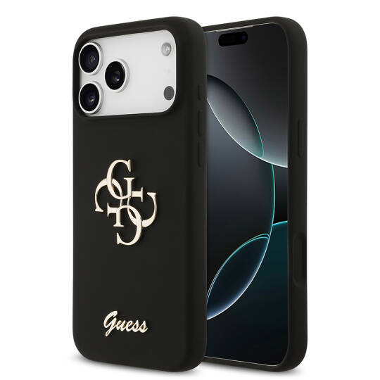 Apple iPhone 17 Pro Max Kılıf Guess Orjinal Lisanslı Grained Yazı Logolu Kapak - 4