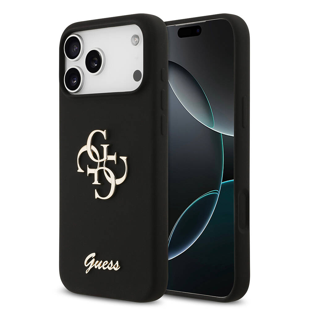 Apple iPhone 17 Pro Max Kılıf Guess Orjinal Lisanslı Grained Yazı Logolu Kapak - 4
