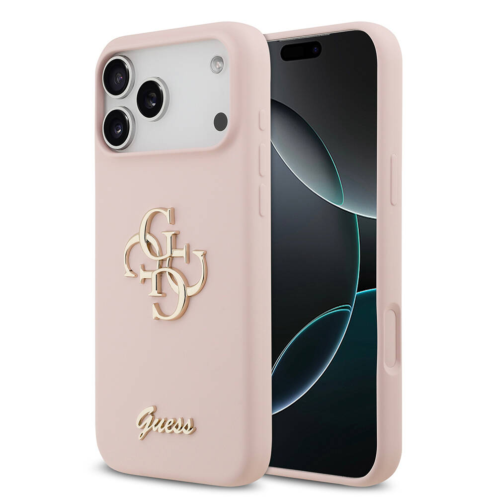 Apple iPhone 17 Pro Max Kılıf Guess Orjinal Lisanslı Grained Yazı Logolu Kapak - 3