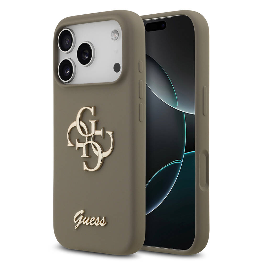 Apple iPhone 17 Pro Max Kılıf Guess Orjinal Lisanslı Grained Yazı Logolu Kapak - 1