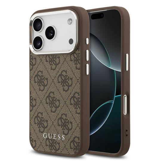 Apple iPhone 17 Pro Max Kılıf Guess Orjinal Lisanslı M-safe Şarj Özellikli 4G Klasik Yazı Logolu Kapak - 3