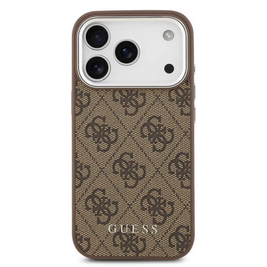 Apple iPhone 17 Pro Max Kılıf Guess Orjinal Lisanslı M-safe Şarj Özellikli 4G Klasik Yazı Logolu Kapak - 5
