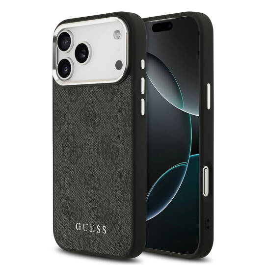 Apple iPhone 17 Pro Max Kılıf Guess Orjinal Lisanslı M-safe Şarj Özellikli 4G Klasik Yazı Logolu Kapak - 2