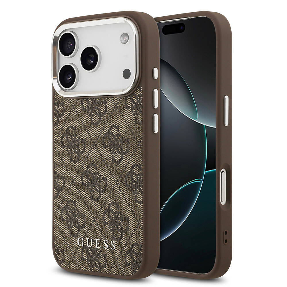Apple iPhone 17 Pro Max Kılıf Guess Orjinal Lisanslı M-safe Şarj Özellikli 4G Klasik Yazı Logolu Kapak - 1