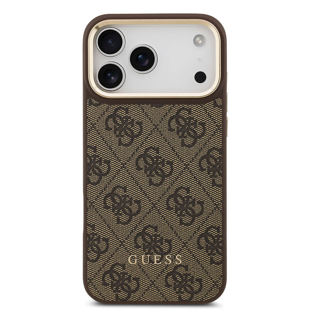 Apple iPhone 17 Pro Max Kılıf Guess Orjinal Lisanslı M-safe Şarj Özellikli 4G Metal Büyük Logolu Kartlıklı Kapak - 5