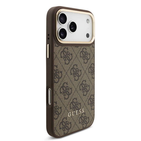 Apple iPhone 17 Pro Max Kılıf Guess Orjinal Lisanslı M-safe Şarj Özellikli 4G Metal Büyük Logolu Kartlıklı Kapak - 6