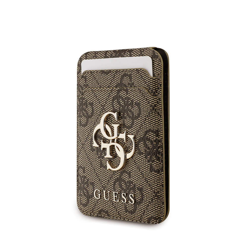 Apple iPhone 17 Pro Max Kılıf Guess Orjinal Lisanslı M-safe Şarj Özellikli 4G Metal Büyük Logolu Kartlıklı Kapak - 10