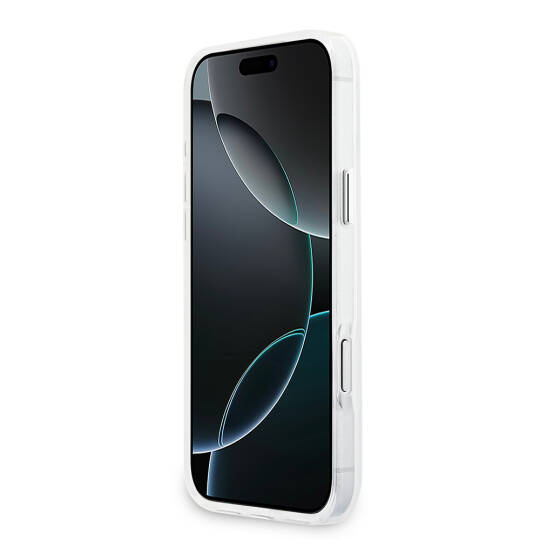 Apple iPhone 17 Pro Max Kılıf Guess Orjinal Lisanslı M-safe Şarj Özellikli IML Baskılı Üçgen Logolu Metal Kamera Çerçeveli Kapak - 7