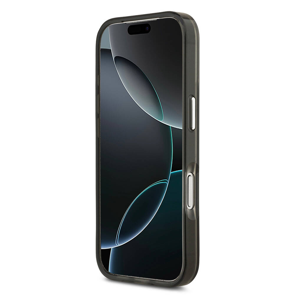 Apple iPhone 17 Pro Max Kılıf Guess Orjinal Lisanslı M-safe Şarj Özellikli IML Baskılı Üçgen Logolu Metal Kamera Çerçeveli Kapak - 13