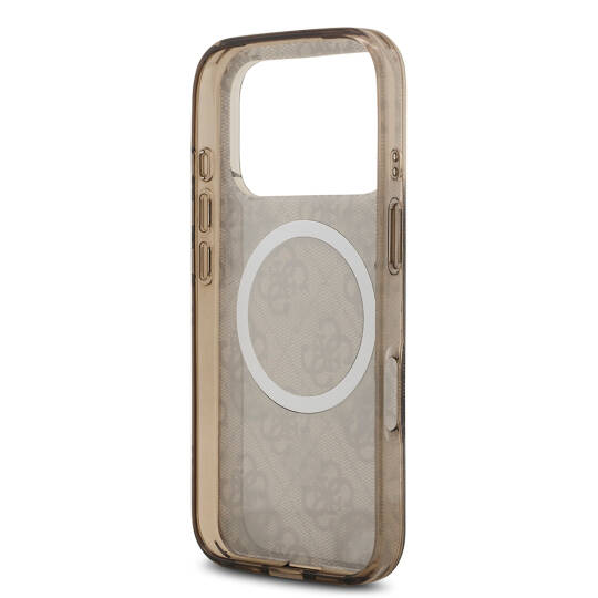 Apple iPhone 17 Pro Max Kılıf Guess Orjinal Lisanslı M-safe Şarj Özellikli IML Peony ve 4G Desenli Klasik Logolu Kapak - 10