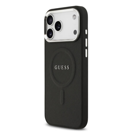 Apple iPhone 17 Pro Max Kılıf Guess Orjinal Lisanslı M-safe Şarj Özellikli Klasik Yazı Logolu PU Deri Kapak - 10