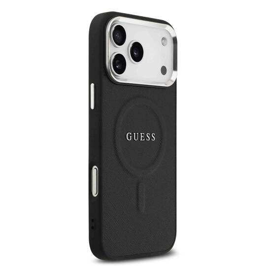Apple iPhone 17 Pro Max Kılıf Guess Orjinal Lisanslı M-safe Şarj Özellikli Klasik Yazı Logolu PU Deri Kapak - 12