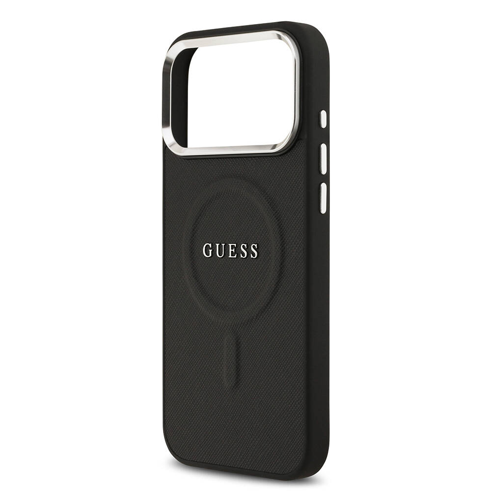 Apple iPhone 17 Pro Max Kılıf Guess Orjinal Lisanslı M-safe Şarj Özellikli Klasik Yazı Logolu PU Deri Kapak - 14