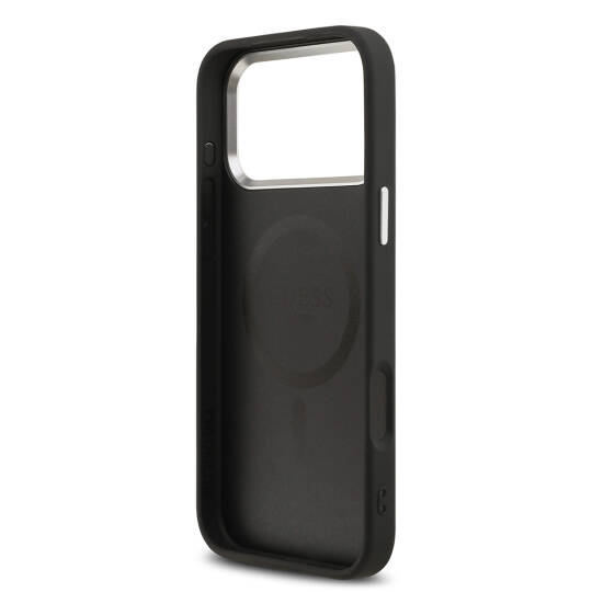 Apple iPhone 17 Pro Max Kılıf Guess Orjinal Lisanslı M-safe Şarj Özellikli Klasik Yazı Logolu PU Deri Kapak - 15