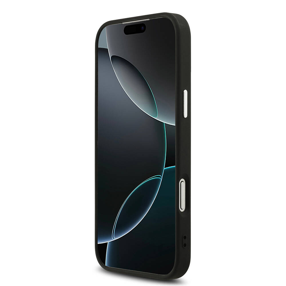Apple iPhone 17 Pro Max Kılıf Guess Orjinal Lisanslı M-safe Şarj Özellikli Metal Kamera Çerçeveli Üçgen Logolu Glitter Kapak - 9