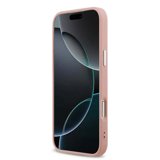 Apple iPhone 17 Pro Max Kılıf Guess Orjinal Lisanslı M-safe Şarj Özellikli Metal Kamera Çerçeveli Üçgen Logolu Glitter Kapak - 21