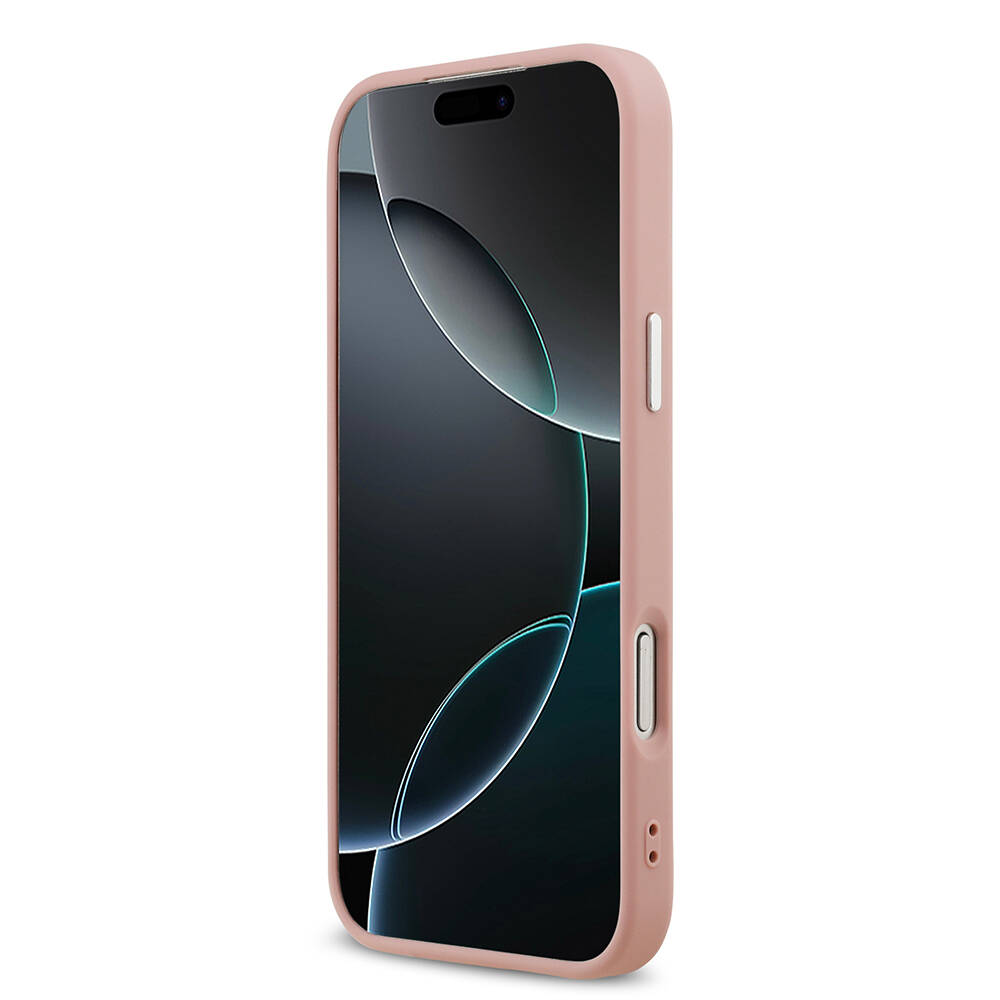 Apple iPhone 17 Pro Max Kılıf Guess Orjinal Lisanslı M-safe Şarj Özellikli Metal Kamera Çerçeveli Üçgen Logolu Glitter Kapak - 21