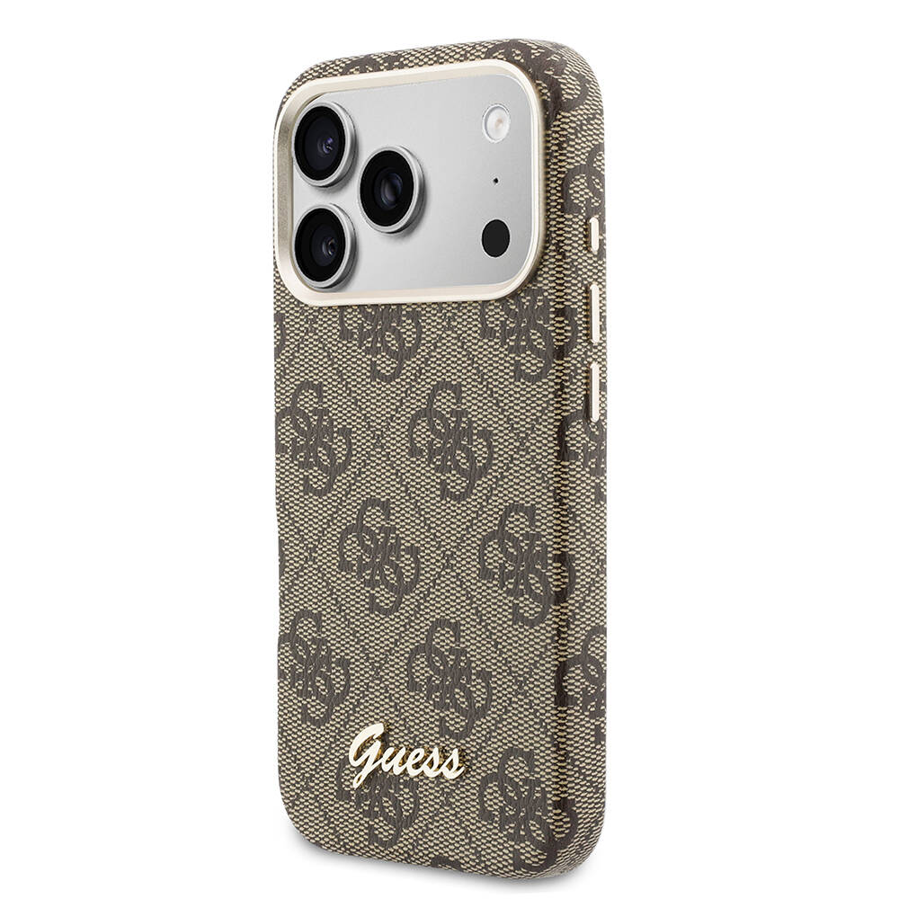 Apple iPhone 17 Pro Max Kılıf Guess Orjinal Lisanslı M-safe Şarj Özellikli Script Yazı Logolu 4G Desenli Kapak - 18