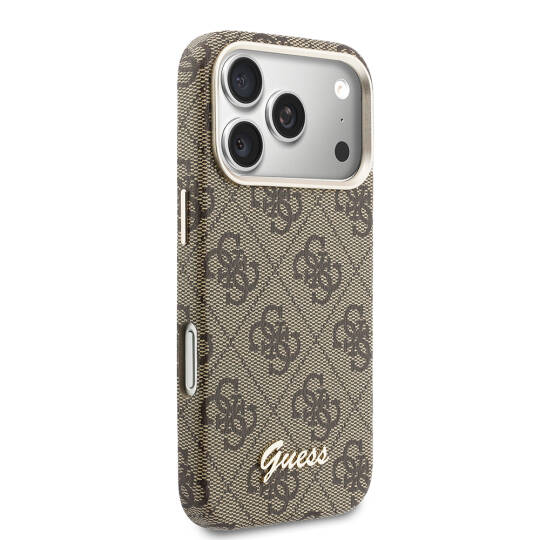 Apple iPhone 17 Pro Max Kılıf Guess Orjinal Lisanslı M-safe Şarj Özellikli Script Yazı Logolu 4G Desenli Kapak - 20