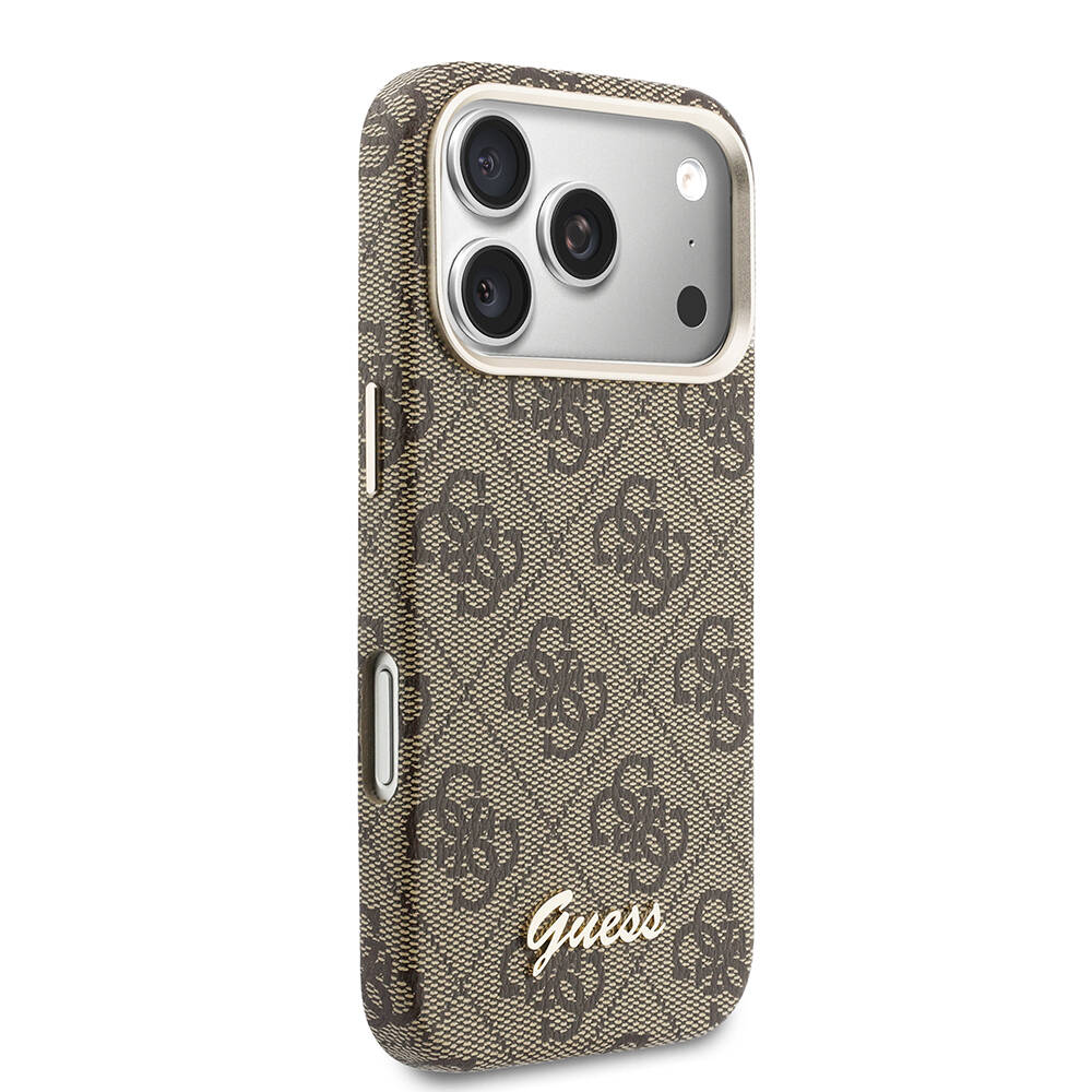 Apple iPhone 17 Pro Max Kılıf Guess Orjinal Lisanslı M-safe Şarj Özellikli Script Yazı Logolu 4G Desenli Kapak - 20