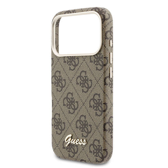 Apple iPhone 17 Pro Max Kılıf Guess Orjinal Lisanslı M-safe Şarj Özellikli Script Yazı Logolu 4G Desenli Kapak - 22