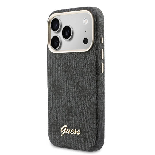 Apple iPhone 17 Pro Max Kılıf Guess Orjinal Lisanslı M-safe Şarj Özellikli Script Yazı Logolu 4G Desenli Kapak - 10