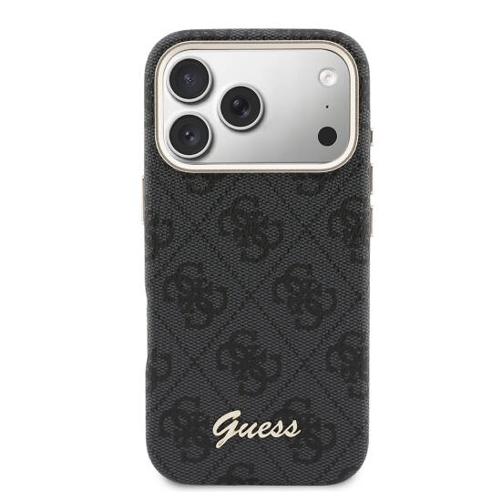 Apple iPhone 17 Pro Max Kılıf Guess Orjinal Lisanslı M-safe Şarj Özellikli Script Yazı Logolu 4G Desenli Kapak - 11