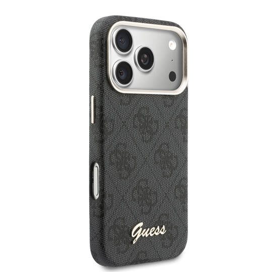 Apple iPhone 17 Pro Max Kılıf Guess Orjinal Lisanslı M-safe Şarj Özellikli Script Yazı Logolu 4G Desenli Kapak - 12