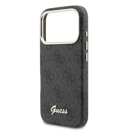 Apple iPhone 17 Pro Max Kılıf Guess Orjinal Lisanslı M-safe Şarj Özellikli Script Yazı Logolu 4G Desenli Kapak - 14