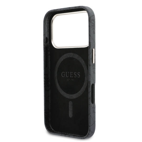 Apple iPhone 17 Pro Max Kılıf Guess Orjinal Lisanslı M-safe Şarj Özellikli Script Yazı Logolu 4G Desenli Kapak - 15