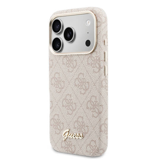 Apple iPhone 17 Pro Max Kılıf Guess Orjinal Lisanslı M-safe Şarj Özellikli Script Yazı Logolu 4G Desenli Kapak - 2
