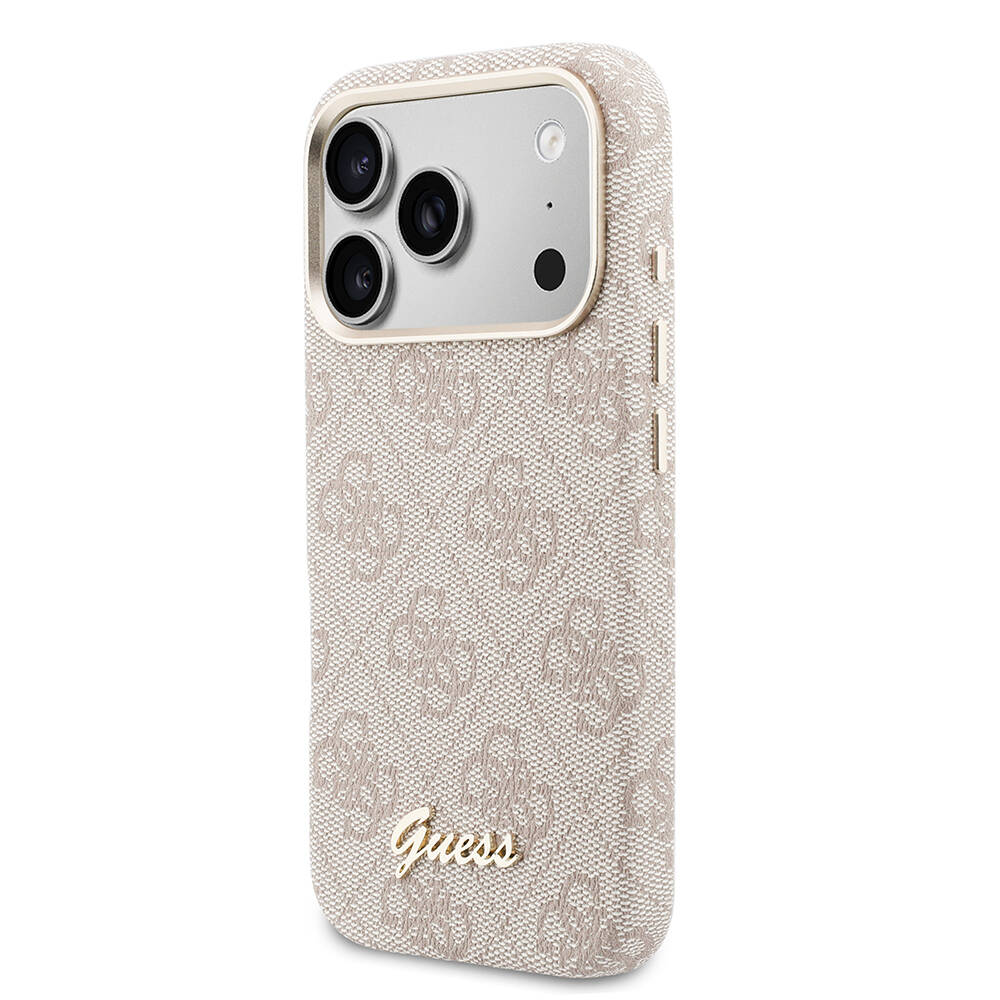 Apple iPhone 17 Pro Max Kılıf Guess Orjinal Lisanslı M-safe Şarj Özellikli Script Yazı Logolu 4G Desenli Kapak - 2
