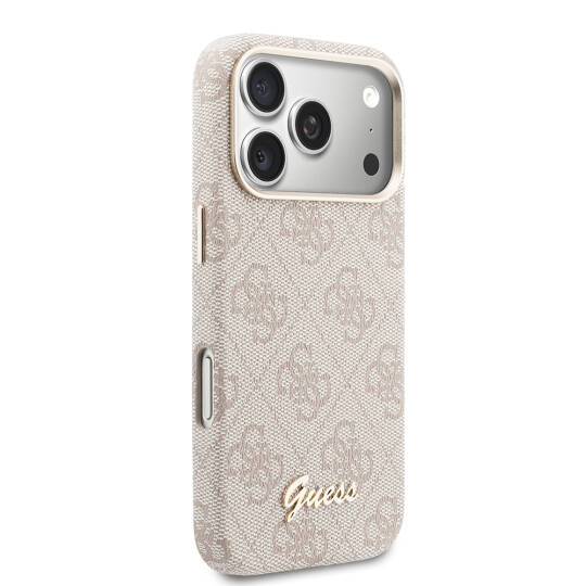 Apple iPhone 17 Pro Max Kılıf Guess Orjinal Lisanslı M-safe Şarj Özellikli Script Yazı Logolu 4G Desenli Kapak - 4