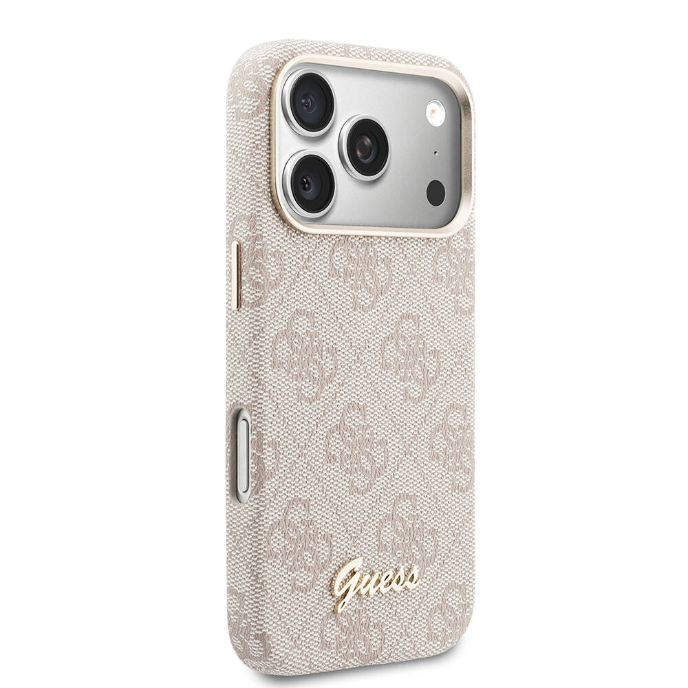 Apple iPhone 17 Pro Max Kılıf Guess Orjinal Lisanslı M-safe Şarj Özellikli Script Yazı Logolu 4G Desenli Kapak - 4