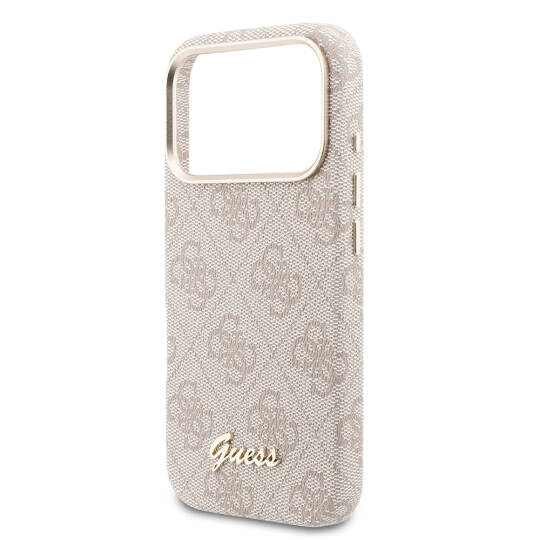 Apple iPhone 17 Pro Max Kılıf Guess Orjinal Lisanslı M-safe Şarj Özellikli Script Yazı Logolu 4G Desenli Kapak - 6