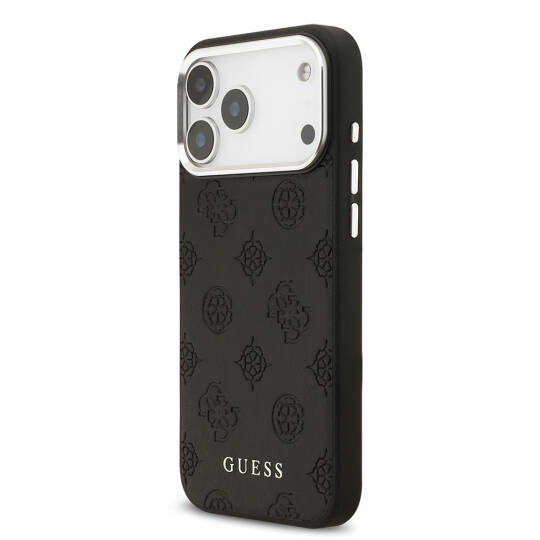 Apple iPhone 17 Pro Max Kılıf Guess Orjinal Lisanslı M-safe Şarj Özellikli Sıcak Baskılı Klasik Yazı Logolu PU Deri Peony Kapak - 4